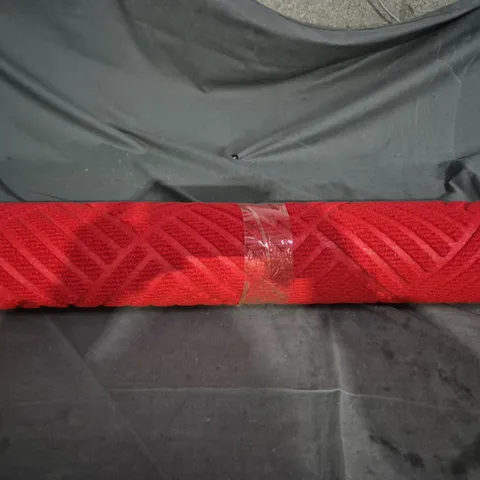 RED PATTERNED RUG RUNNER