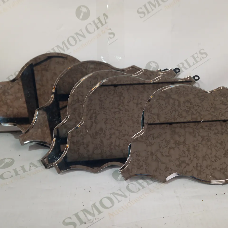 ALISON CORK SET OF 5 LINKABLE DISTRESSED GLASS MIRRORS - COLLECTION ONLY