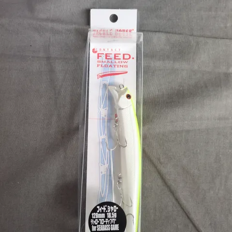 CONTACT SEABASS GAME FLOATING LURE – 128MM, 18.5G, WHITE WITH NEON EDGE (IN PACKAGING)