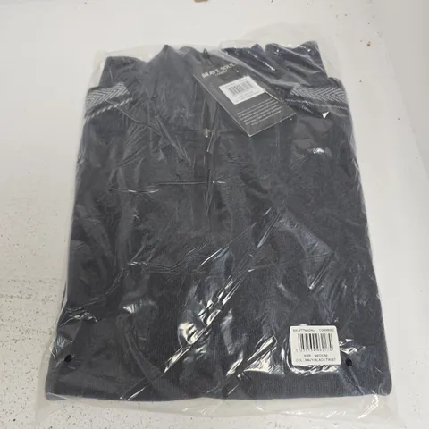 BAGGED BRAVE SOUL QUARTER ZIP FLEECE IN NAVY - MEDIUM