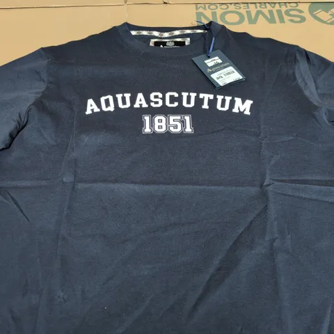 AQUASCUTUM LONDON NAVY T-SHIRT – LARGE