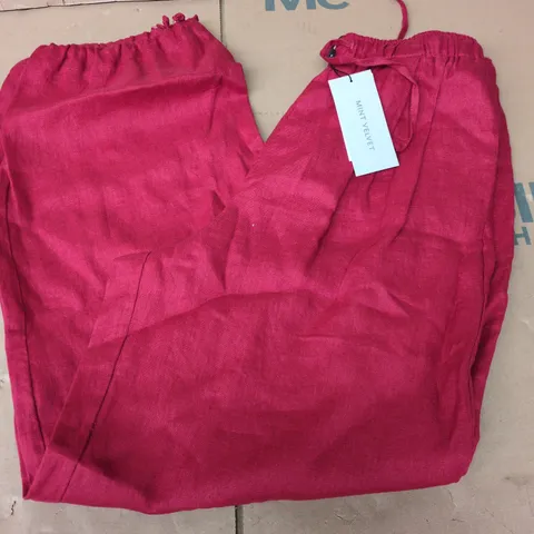 MINT VELVET RED LINEN BALLOON TROUSERS IN RED - UK 12R