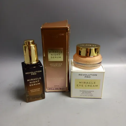 BOXED REVOLUTION PRO MIRACLE NIGHT SERUM 30ML AND MIRACLE EYE CREAM 15ML