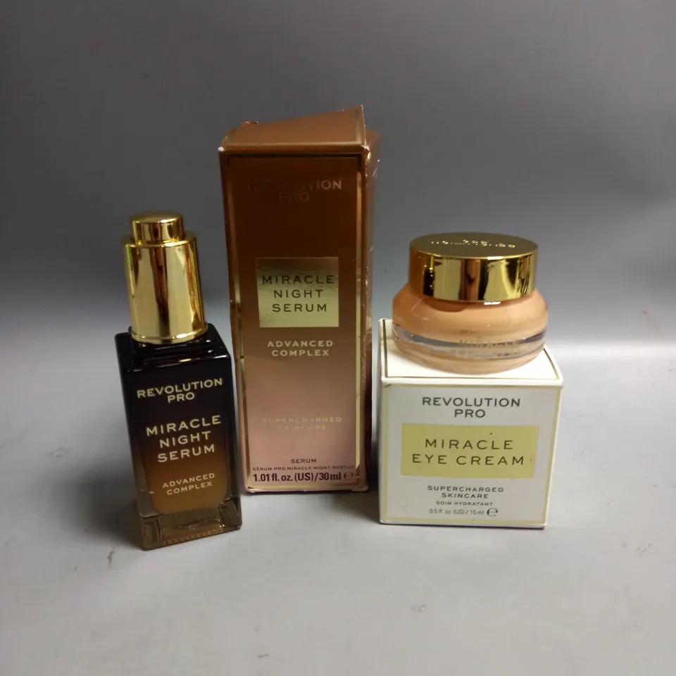 BOXED REVOLUTION PRO MIRACLE NIGHT SERUM 30ML AND MIRACLE EYE CREAM 15ML