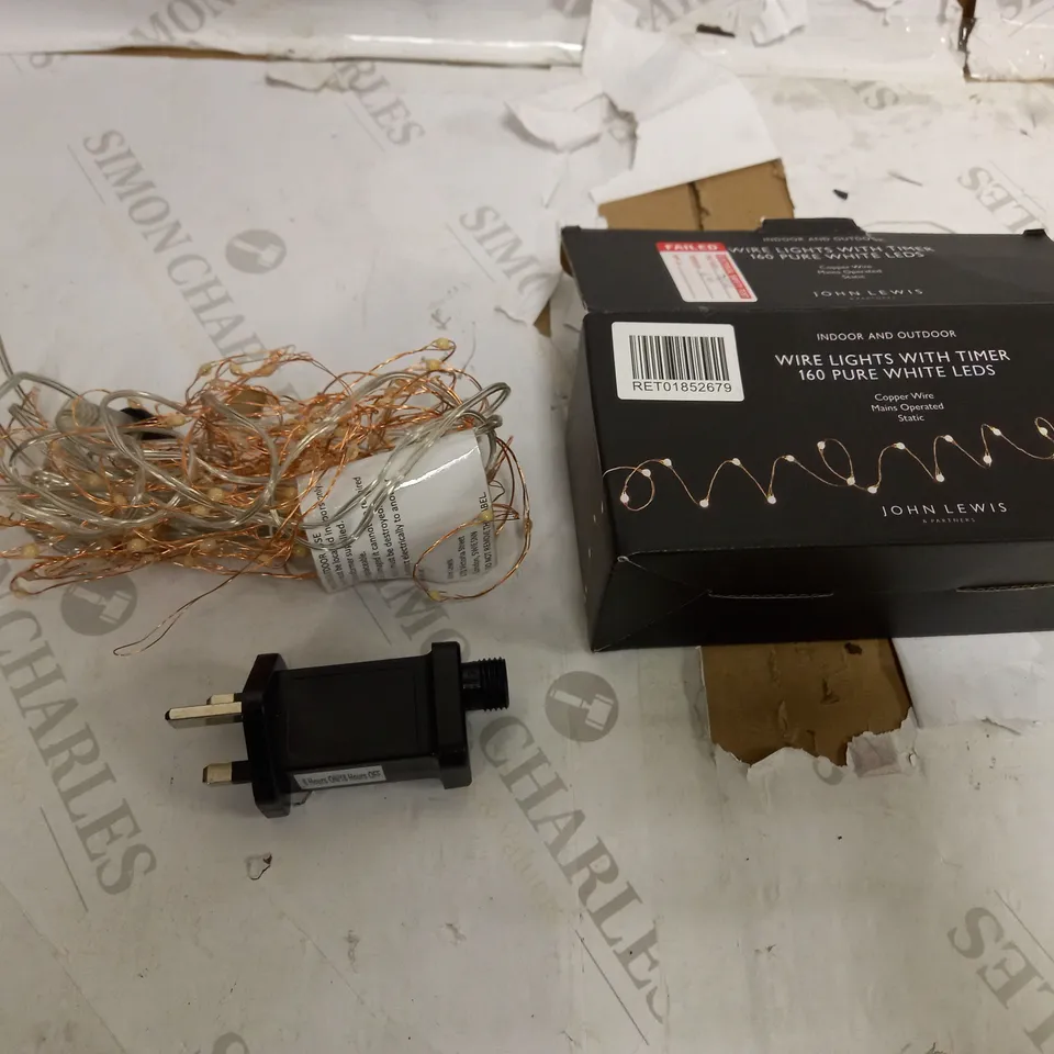 WIRE LIGHTS WITH TIMER 160 PURE WHITE LEDS