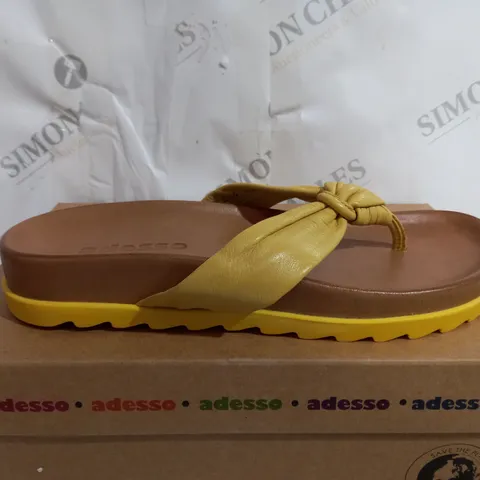 BOXED ADESSO PLATFORM OPEN TOE SANDALS IN YELLOW - SIZE 7
