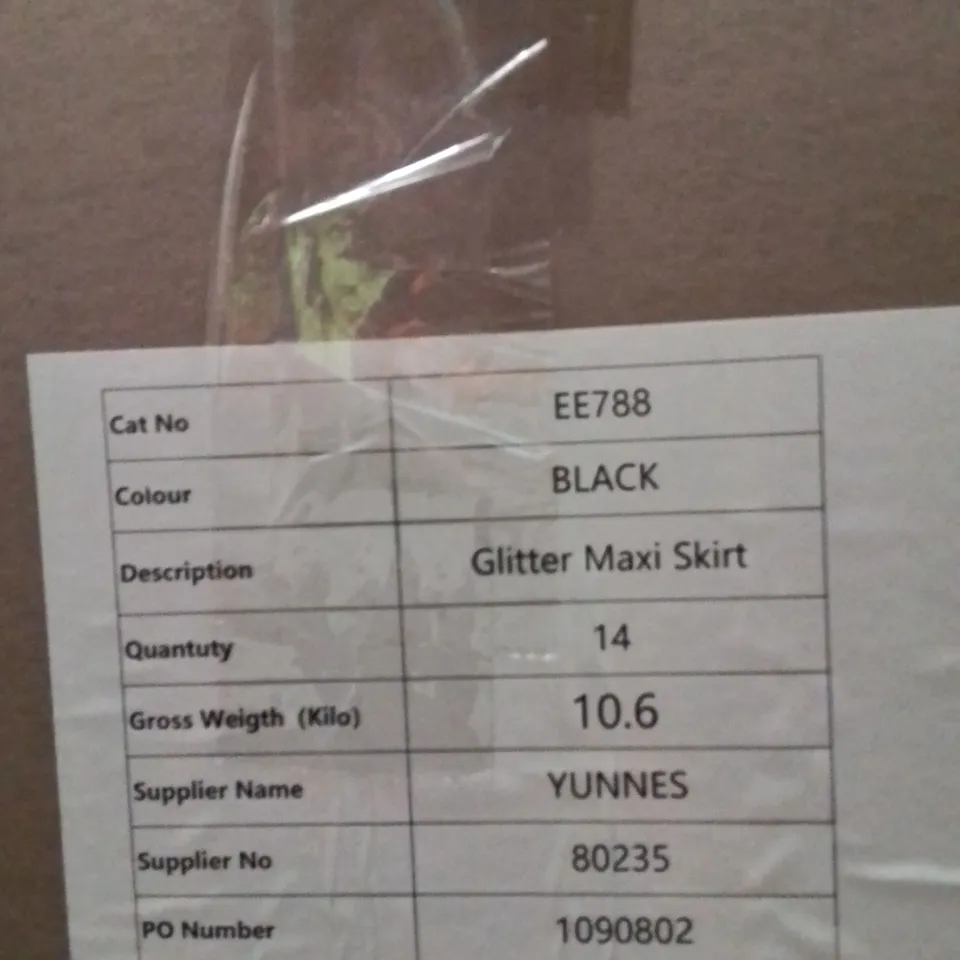 BOXED BRAND NEW APPROXIMATELY 14 JD WILLIAMS G.LTTER MAXI SKIRT SIZE 8 BLACK