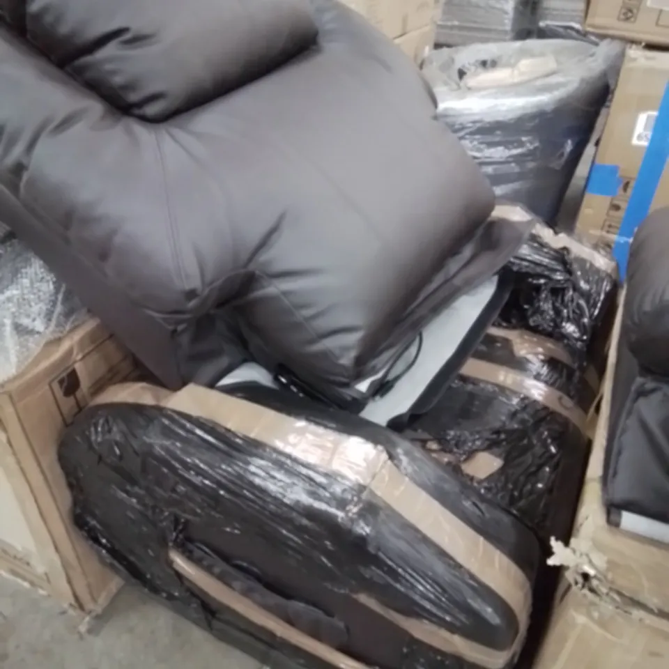 DESIGNET POWER RECLINING EASY CHAIR BLACK LEATHER 