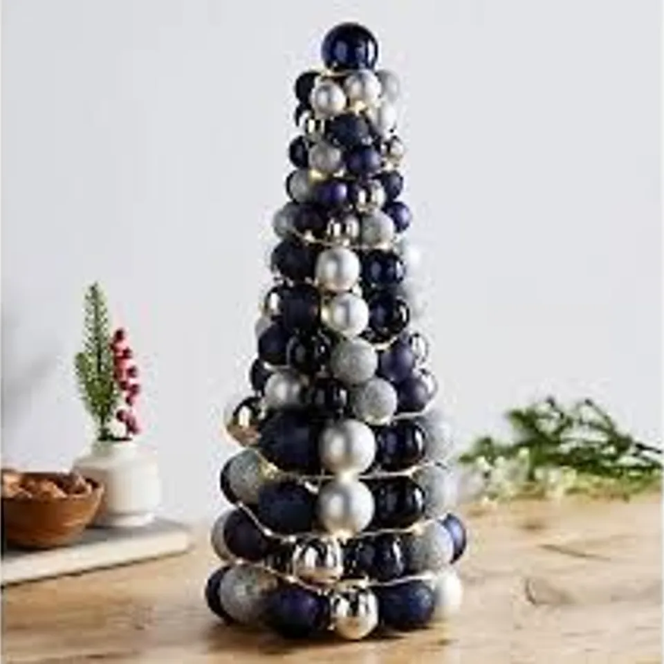 HOME STORIES 50CM PRE LIT SHATTERPROOF BAUBLE TREE