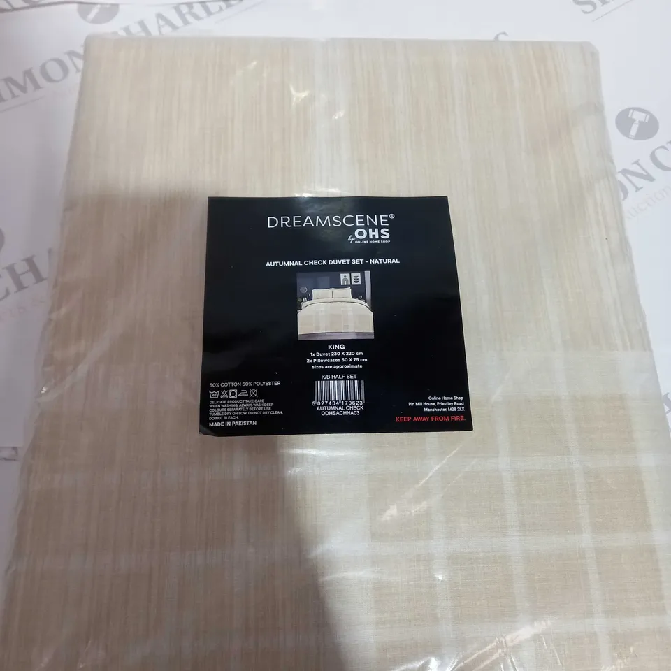 DREAMSCENE AUTUMNAL CHECK DUVET SET 