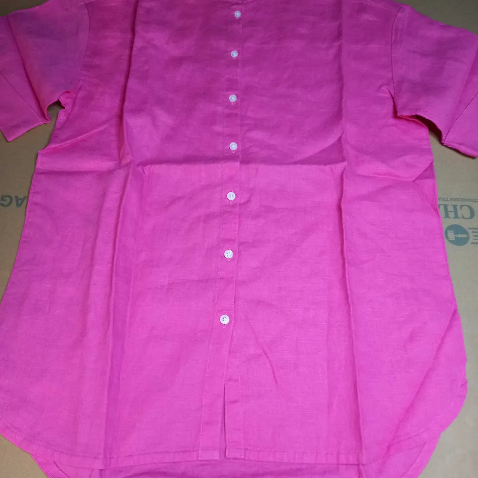 BODEN KIMONO SLEEVE LINEN SHIRT IN PINK - UK 8 