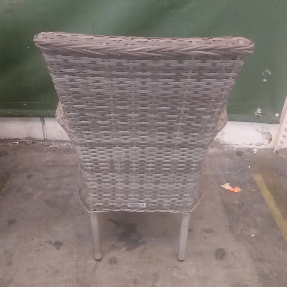 X4 RATTAN EFFECT GARDEN CHAIRS GREY