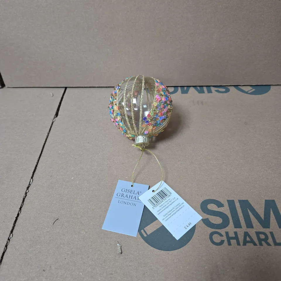 3 X 12 GISELA GRAHAM LONDON BEADED GLASS CHRISTMAS BAUBLES SET