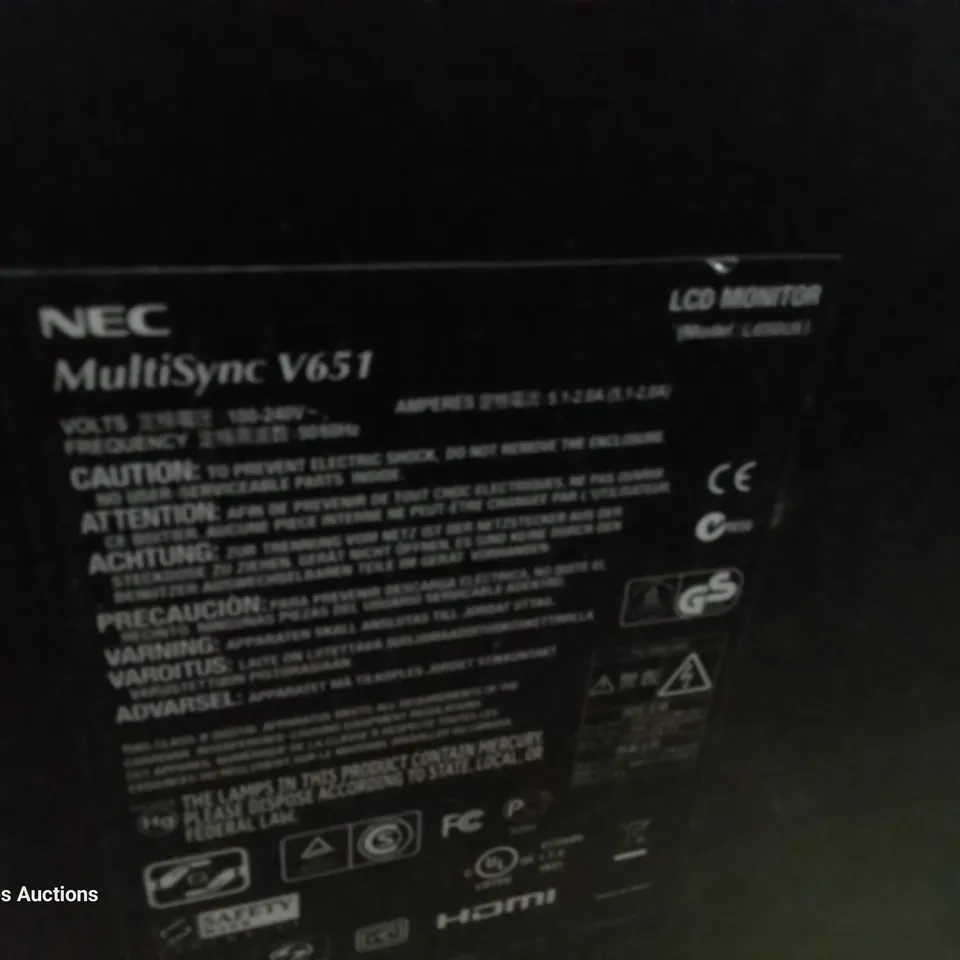 NEC 65" LCD MONITOR V651