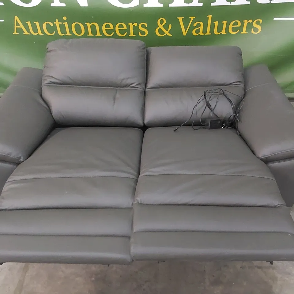 DESIGNER 2 SEATER ELECTRIC RECLINER LEATHER UPHOLSTERED SOFA 