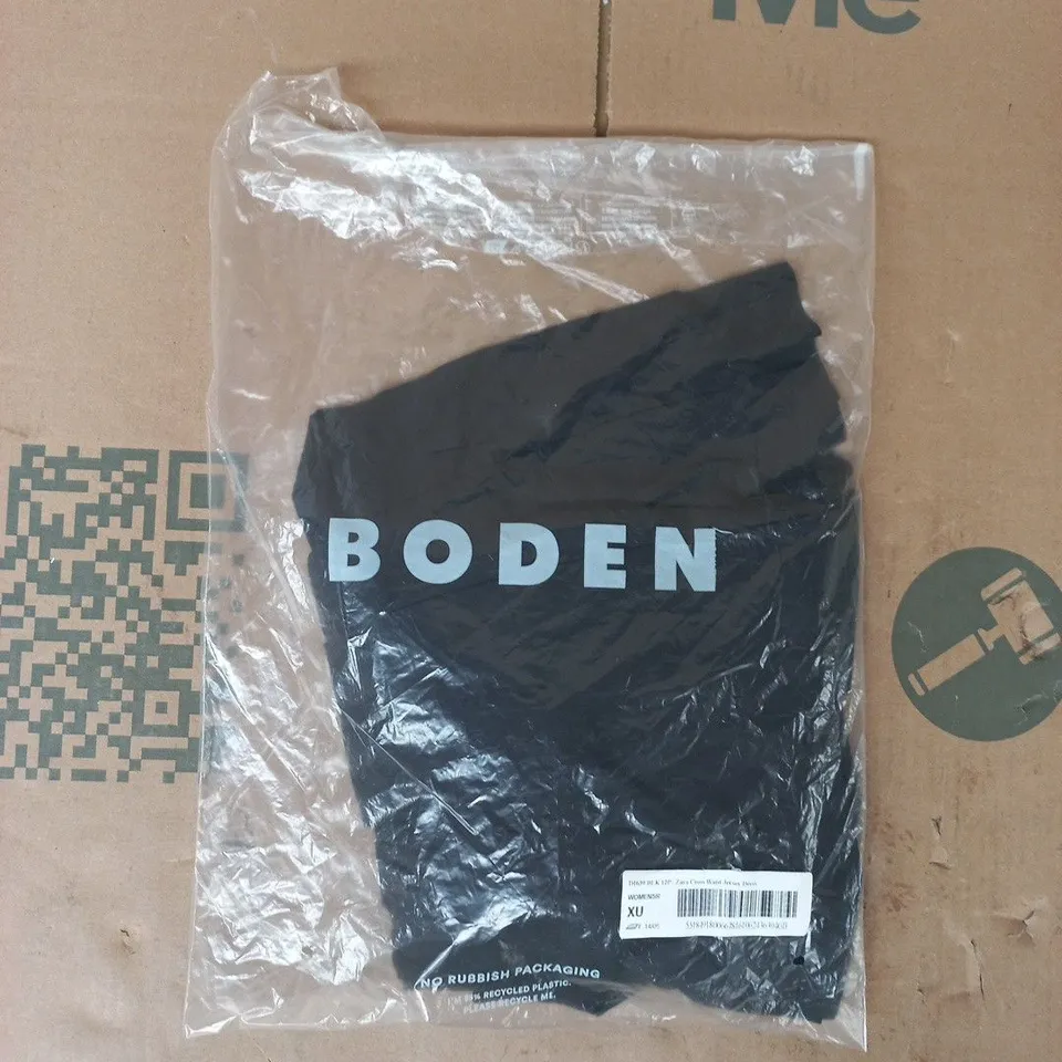 BAGGED BODEN ZARA CROSS WAIST JERSEY DRESS IN BLACK SIZE 12P