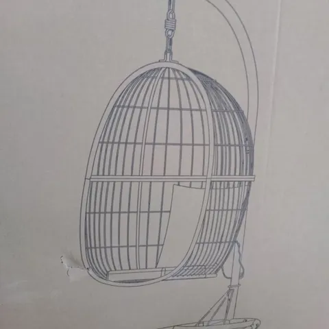 BOXED GOODHOME APOLIMA RATTAN EFFECT HANGING CHAIR