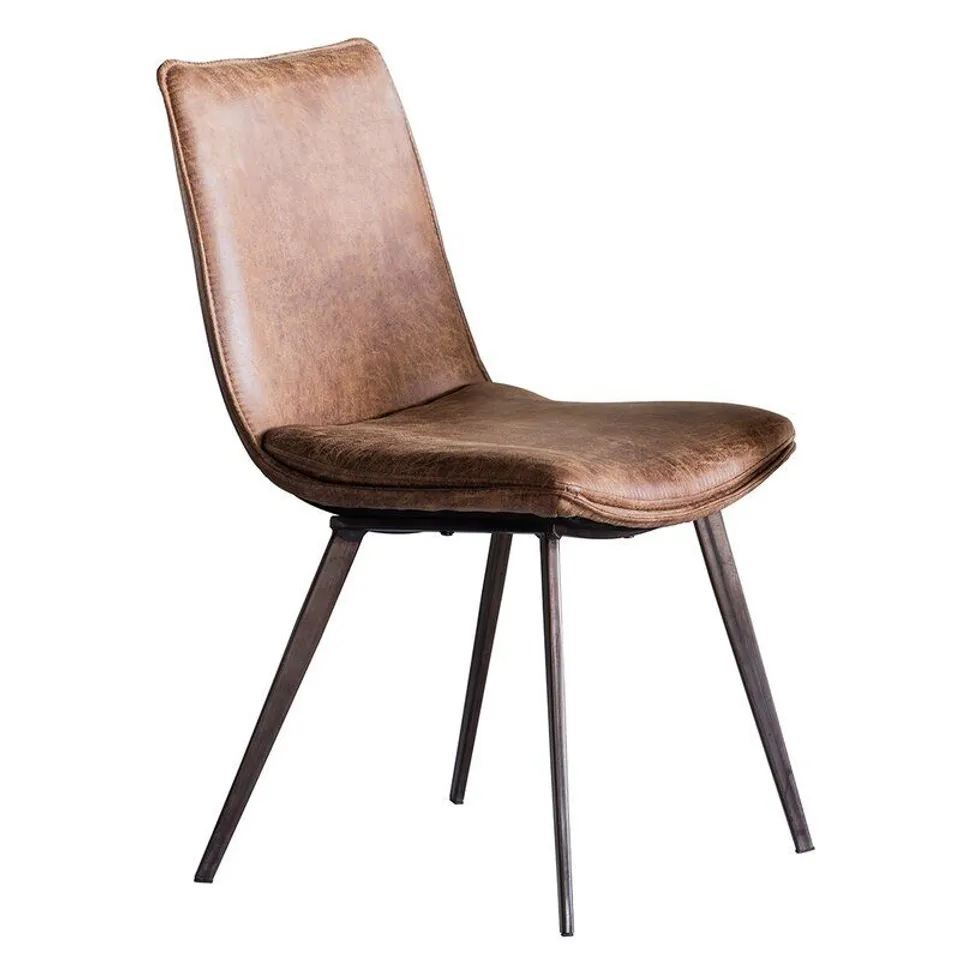 PAIR OF GLENDIVE UPHOLSTERED DINING CHAIRS - BROWN