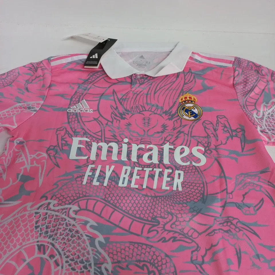 REAL MADRID PINK AWAY FOOTBALL SHIRT – LARGE
