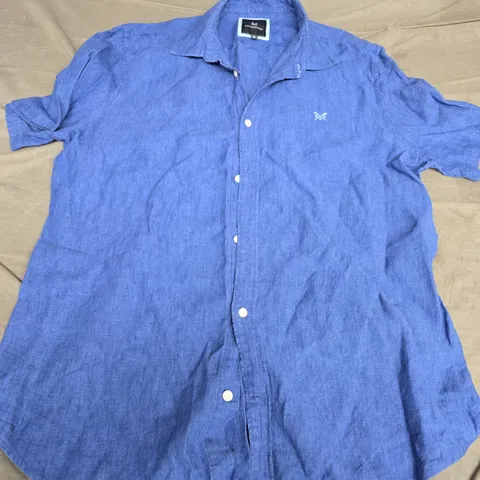 CREW CLOTHING COMPANY MEN'S BLUE BUTTON-DOWN SHIRT XL