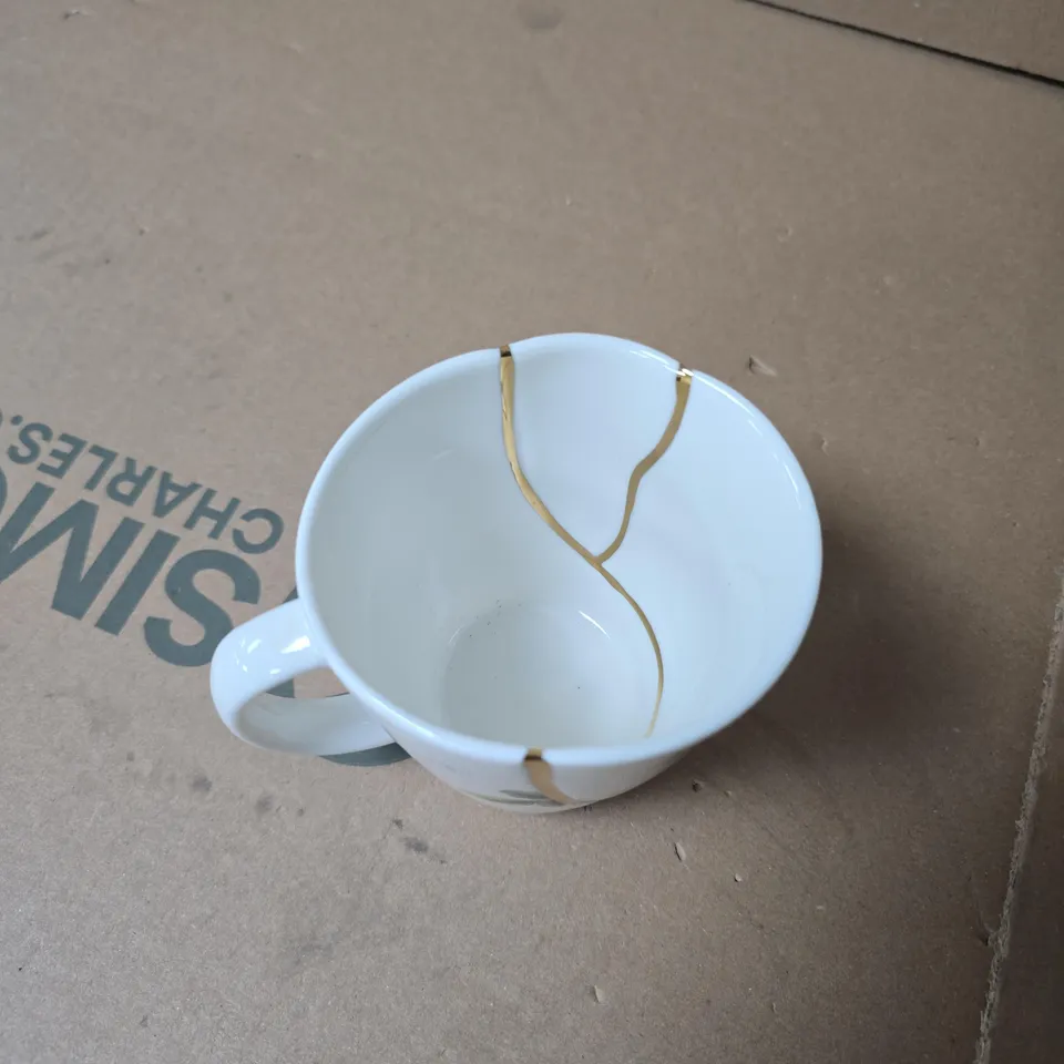 SELETTI KINTSUGI PORCELAIN MUG BY MARCANTONIO, 2018 – WHITE WITH GOLD REPAIR SEAMS
