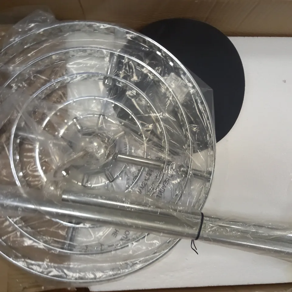 DAR LIGHTING GROUP ETERNITY 6LT FLOOR LAMP - CLEAR FACETED CRYSTAL AND POLISHED CHROME - COLLECTION ONLY