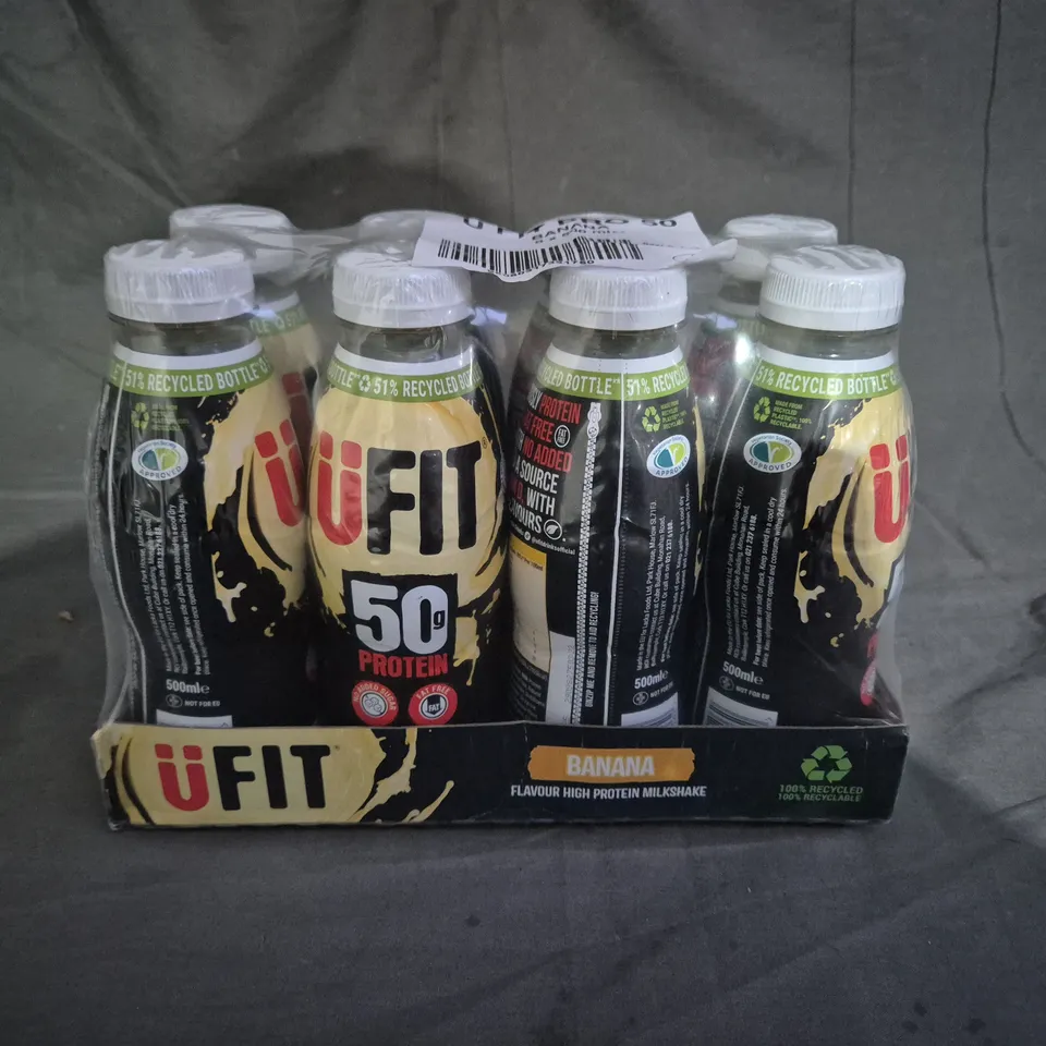 PACK OF 8 UFIT PRO BANANA HIGH PROTEIN MILKSHAKES