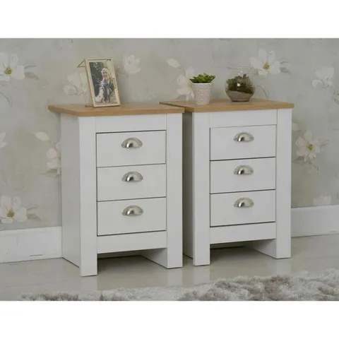 BOXED NESTORA 3 DRAWER BEDSIDE TABLE (1 BOX)