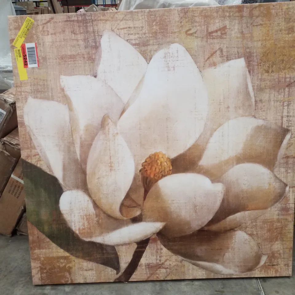 MAGNOLIA BLOSSOM ON SCRIPT BY ALBENA HRISTOVA - WRAPPED CANVAS PRINT
