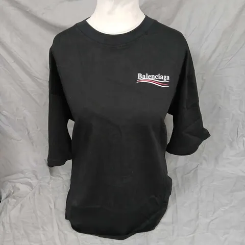 BALENCIAGA LOGO T‑SHIRT – BLACK – SIZE S