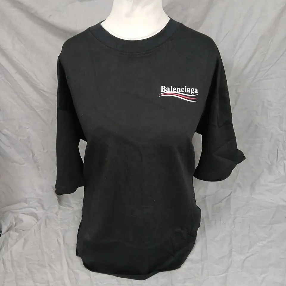 BALENCIAGA LOGO T‑SHIRT – BLACK – SIZE S