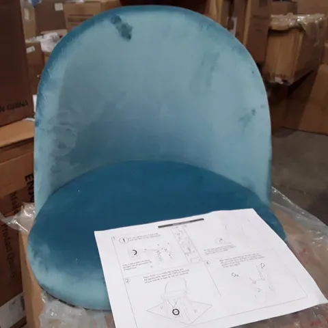 BOXED SET OF 2 UPHOLSTERED FABRIC DINING CHAIRS - DUCK EGG (1 BOX)