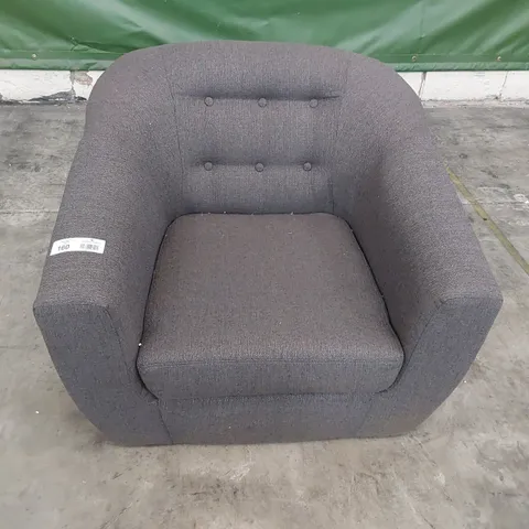 DESIGNER TUB EASY CHAIR GREY FABRIC