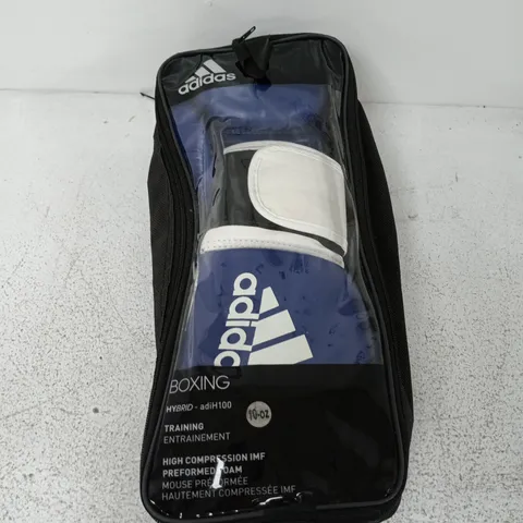 ADIDAS BOXING HYBRID ADIH100 GLOVES IN BLUE - 10OZ