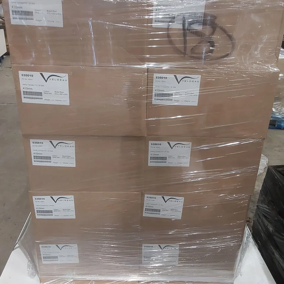 PALLET CONTAINING APPROXIMATELY 14x VELDEAU VANITY CARCASSES