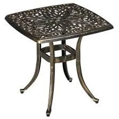 BOXED GARDEN PATIO STEEL COFFEE TABLE - YELLOW (1 BOX)