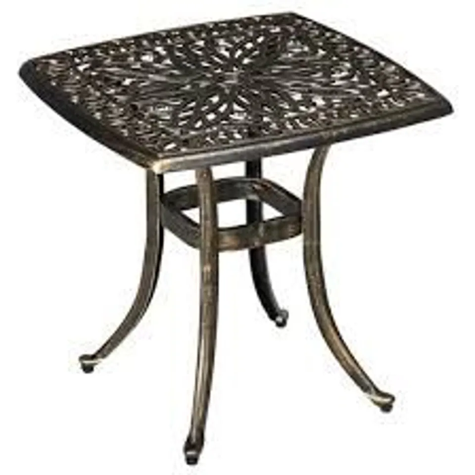 BOXED GARDEN PATIO STEEL COFFEE TABLE - YELLOW (1 BOX)