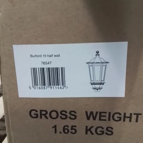 BOXED BURFORD 1LT HALF WALL LIGHT BLACK 