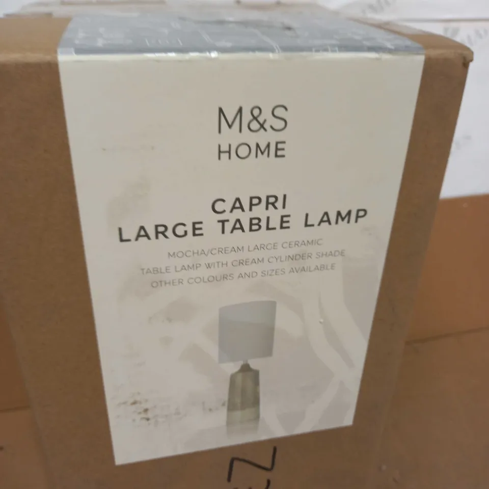 M&S HOME CAPRI LARGE TABLE LAMP - MOCHA/CREAM