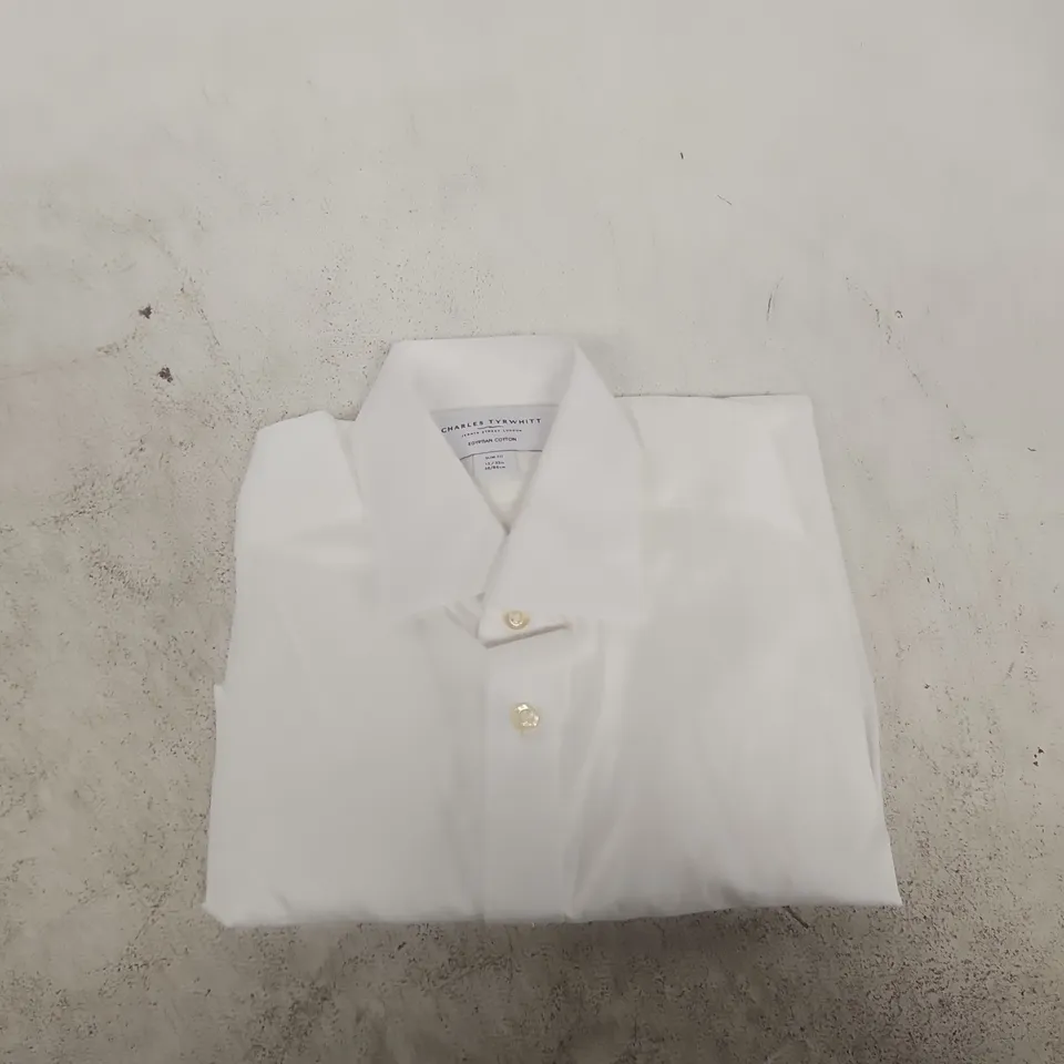 CHARLES TYRWHITT WHITE EGYPTIAN COTTON SLIM FIT SHIRT – NECK 15IN, SLEEVE 33IN (38/84 CM)