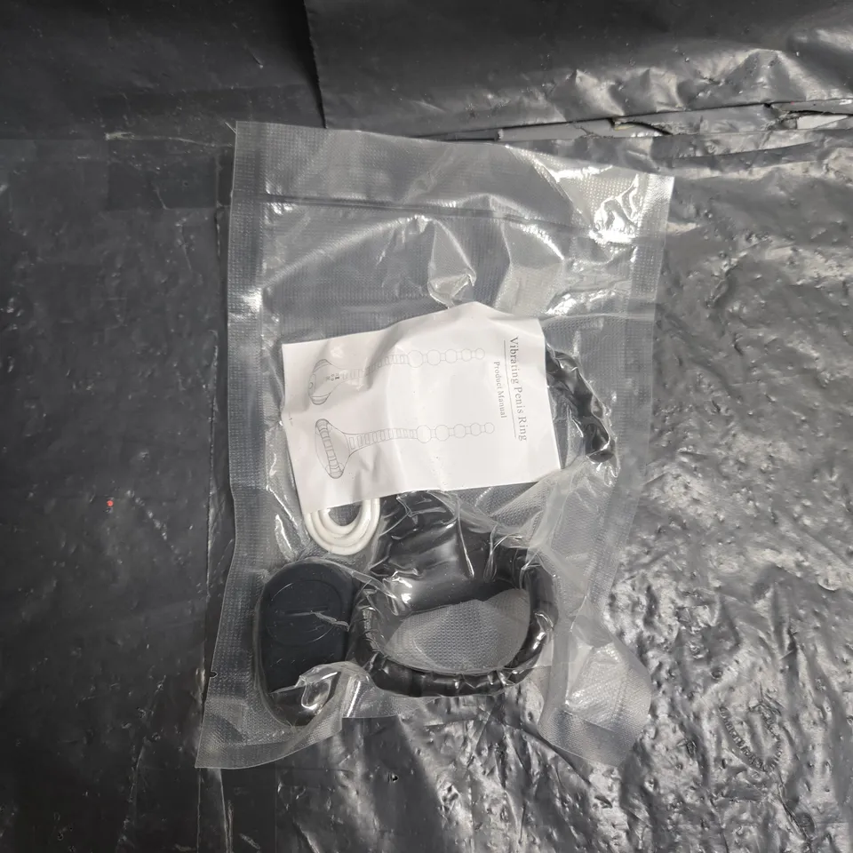 VIBRATING PENIS RING - BLACK, WITH MANUAL, SEALED PACKAGING