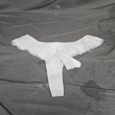 FOR LOVE & LEMONS LACE TRIM COTTON UNDERWEAR IN VINTAGE CREAM SIZE M