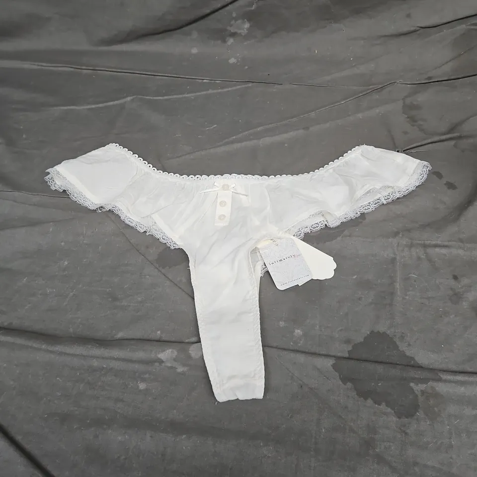 FOR LOVE & LEMONS LACE TRIM COTTON UNDERWEAR IN VINTAGE CREAM SIZE M