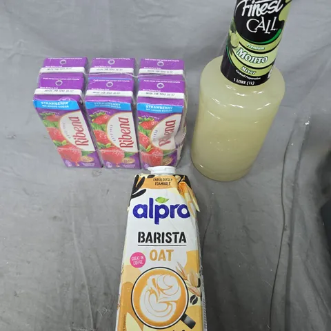 APPROXIMATELY 4 ASSORTED DRINK PRODUCTS TO INCLUDE RIBENA, 7 UP, COCKTAIL MIXER ETC