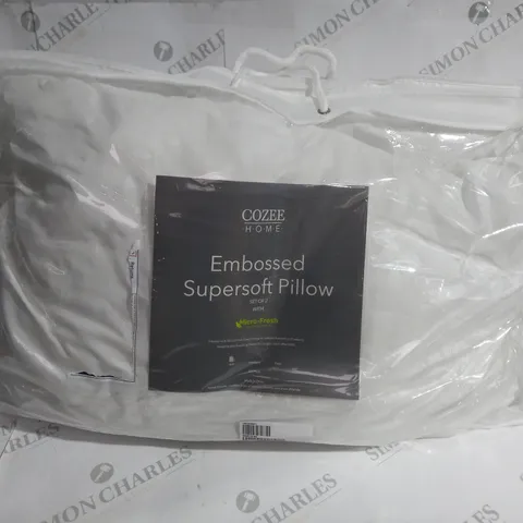 SUPERSOFT BY COZEE HOME SET OF 2 EMBOSSED MICROFRESH PILLOWS