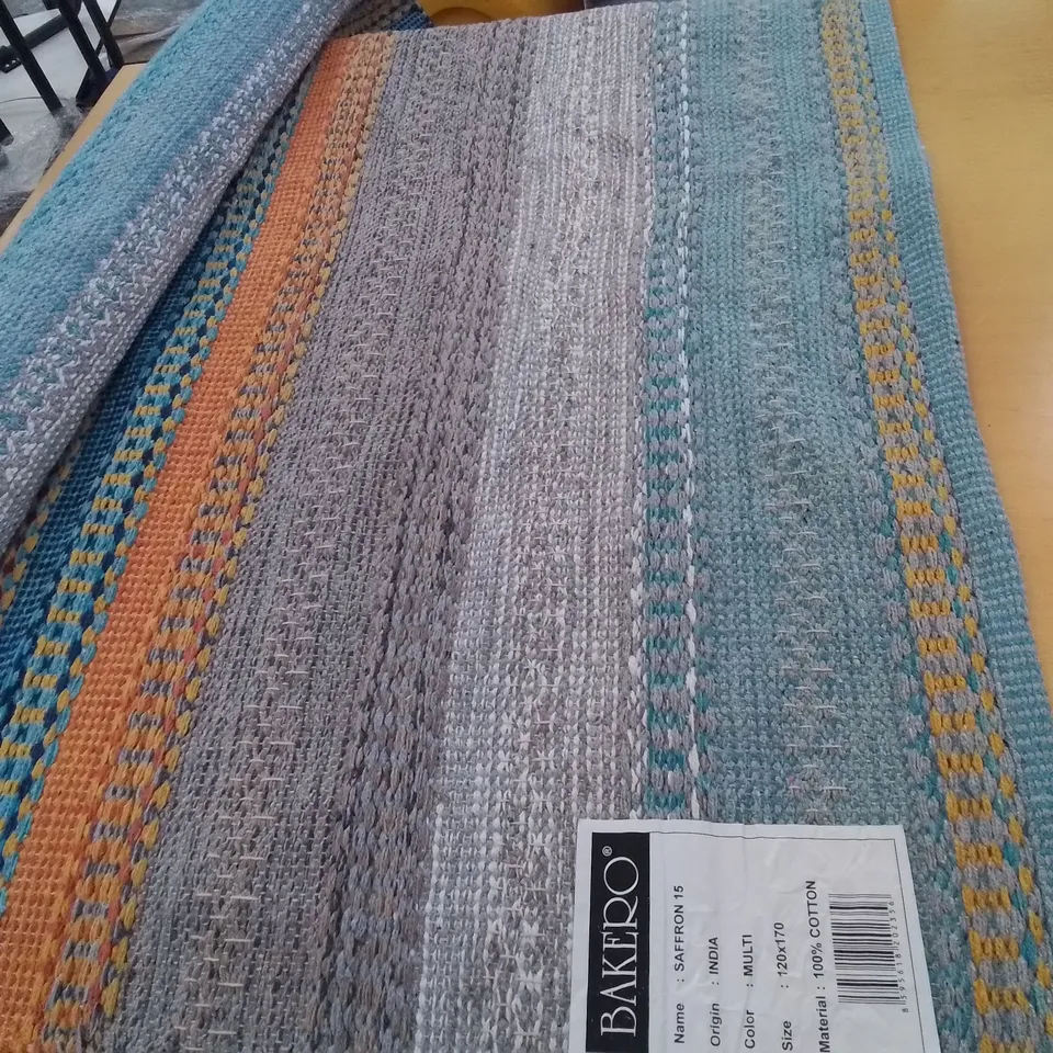 SAFFRON HANDMADE KILLIM COTTON ORANGE RUG 120 × 170CM