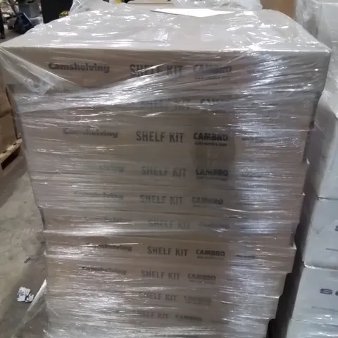 PALLET CONTAINING LARGE QUANTITY OF CAMSHELVING SHELF KITS