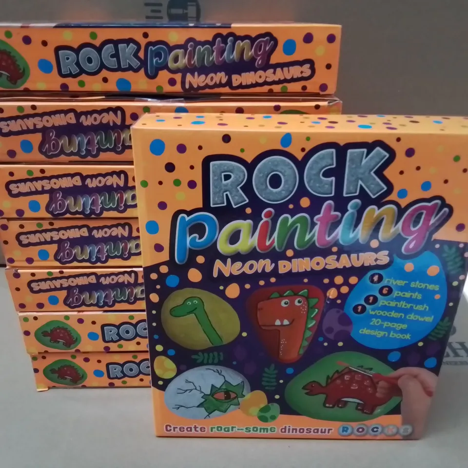LOT OF 8 BRAND NEW NEON DINOSAUR ROCK PAINTING SETS