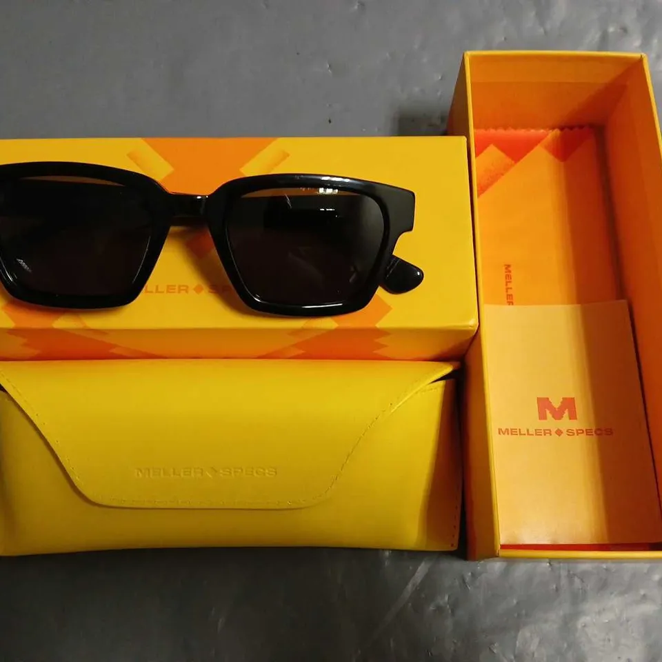 BOXED PAIR OF MELLER SPECS BLACK FRAMED GLASSES 