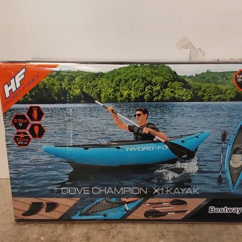BOXED HYDRO-FORCE COVE CHAMPION 1 PERSON INFLATABLE KAYAK (1 BOX)